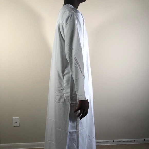 Muslim wear men jalabiya white robe Men Thobe Abaya Jalabiya Djellaba Caftan - Picture 5 of 6